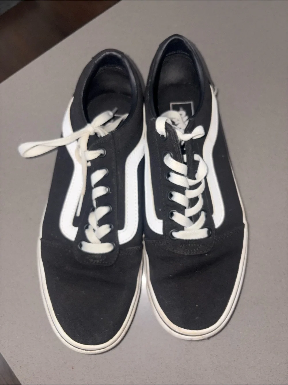 Vans Black Canvas Low-Top Sneakers with White Side Stripe